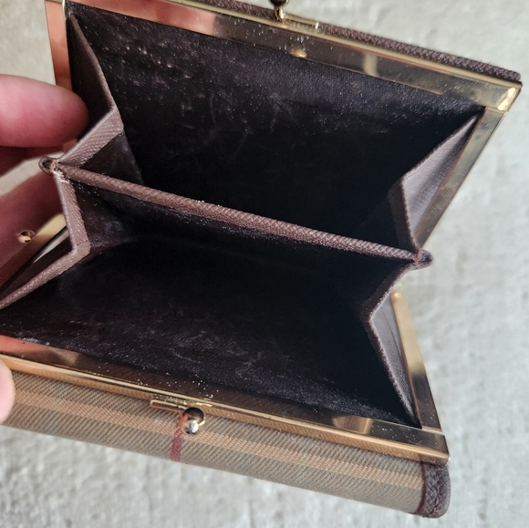 BURBERRYS Nova Check Plaid Print Bifold Canvas Wallet VINTAGE EUC - Picture 2 of 15